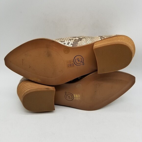 Chinese Laundry Womens Tan Brown Snake Print Fortune Cut Out Booties 6 M - Picture 6 of 8